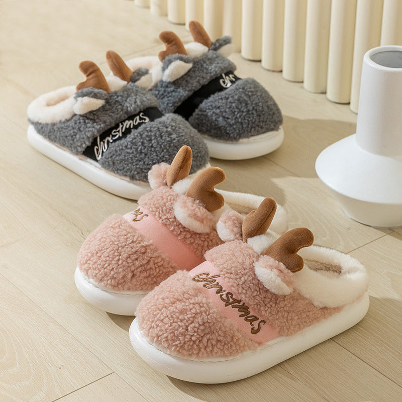 Chaussures de Noël, pantoufles d'hiver pour la maison, pantoufles de chambre douces et confortables - LUXARAH