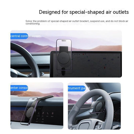Support magnétique pliable pour téléphone portable, chargeur sans fil, support de téléphone pour tableau de bord, 15 W, compatible avec les téléphones