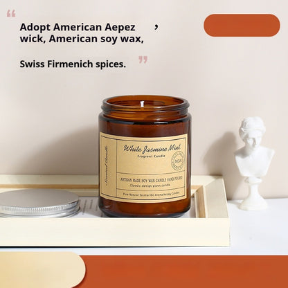 Bougie d'aromathérapie haut de gamme en cire de soja sans fumée
