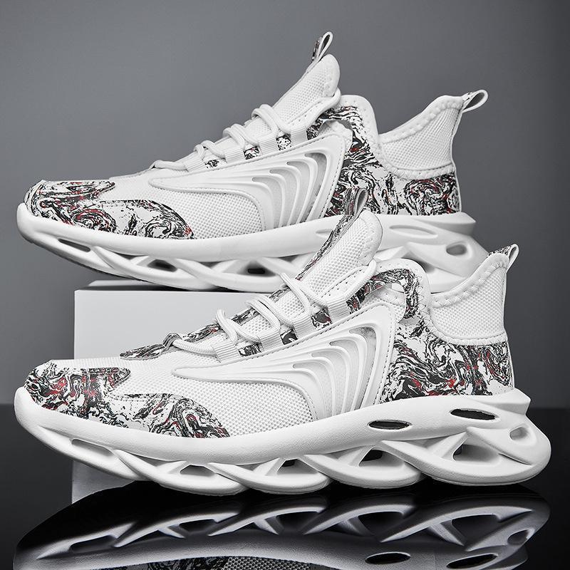 Chaussures de sport décontractées et respirantes en maille, style graffiti, pour la course à pied - LUXARAH