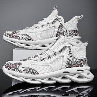 Chaussures de sport décontractées et respirantes en maille, style graffiti, pour la course à pied - LUXARAH