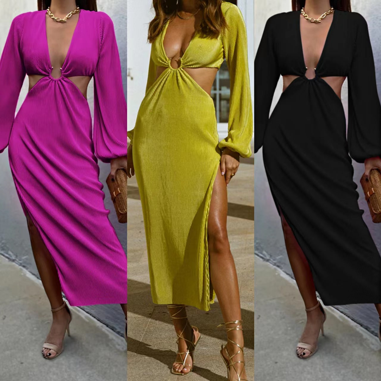 Robes plissées sans taille pour femmes, mode automne - LUXARAH