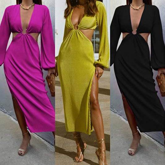 Robes plissées sans taille pour femmes, mode automne - LUXARAH
