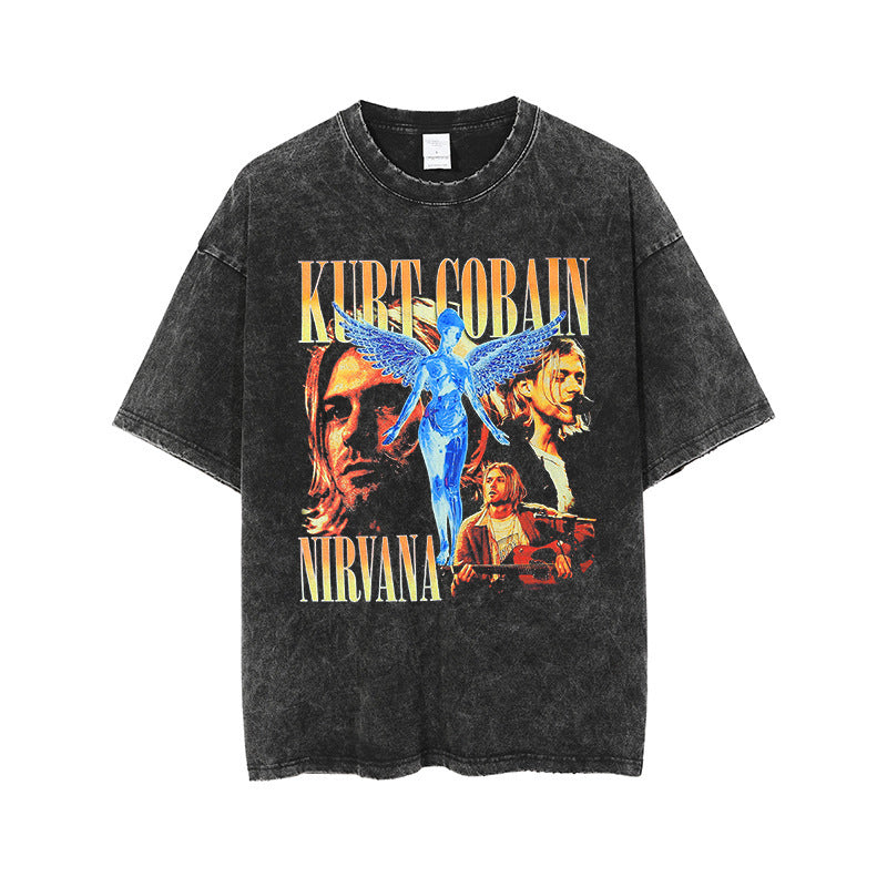 T-shirt d'été à imprimé vintage pour homme, surdimensionné - LUXARAH