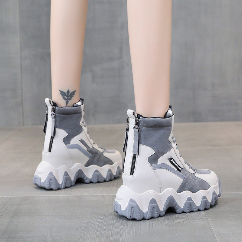 Bottes Martin mi-tubes à semelles épaisses pour femmes, tendance - LUXARAH