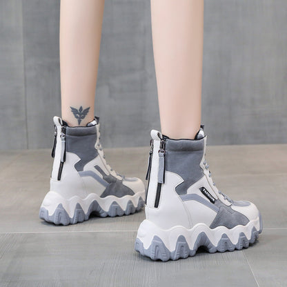 Bottes Martin mi-tubes à semelles épaisses pour femmes, tendance - LUXARAH