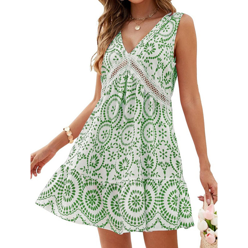 Robes d'été 2025, style bohème décontracté, sans manches, col en V, amples, pour la plage - LUXARAH