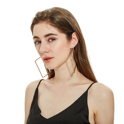 Boucles d'oreilles géométriques en diamant pour femme