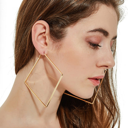 Boucles d'oreilles géométriques en diamant pour femme