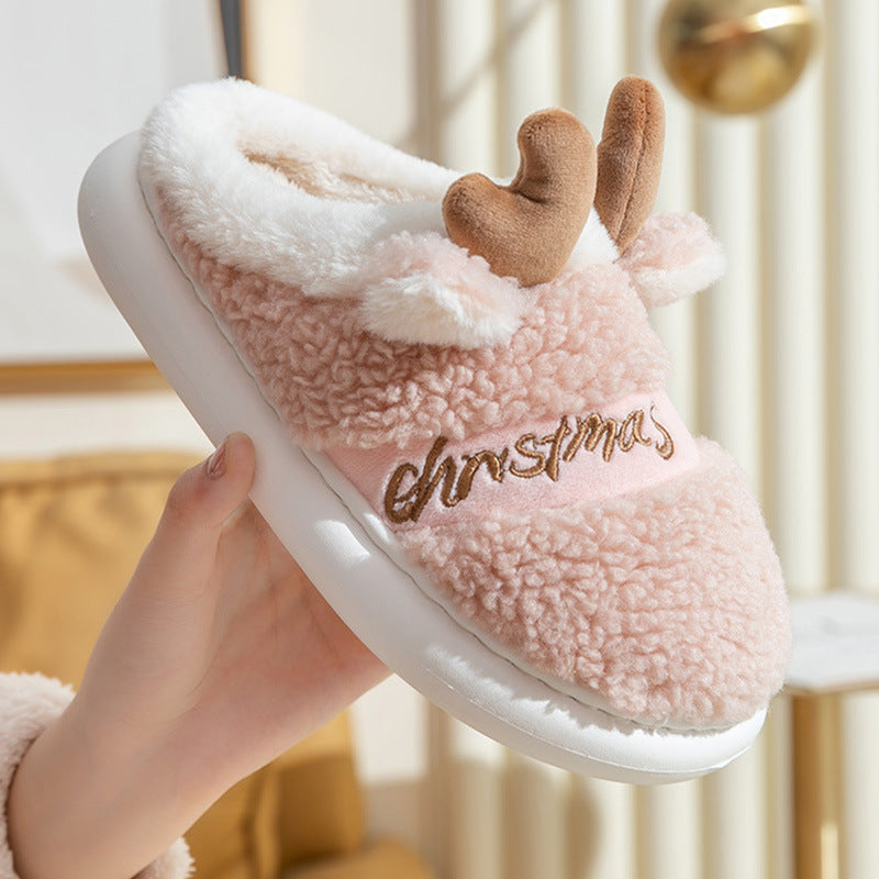 Chaussures de Noël, pantoufles d'hiver pour la maison, pantoufles de chambre douces et confortables - LUXARAH