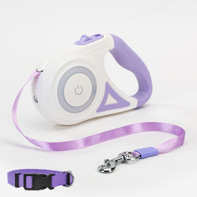 Laisse rétractable pour chien et collier Spotlight, corde de traction automatique pour chien et chat, pour petits et moyens chiens, produit pour animaux de compagnie - LUXARAH
