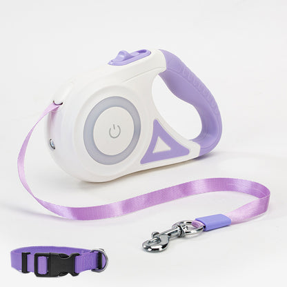 Laisse rétractable pour chien et collier Spotlight, corde de traction automatique pour chien et chat, pour petits et moyens chiens, produit pour animaux de compagnie - LUXARAH
