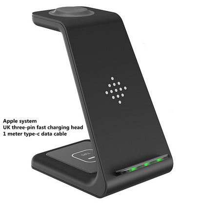 Station de charge rapide 3 en 1, support de chargeur sans fil, station de charge rapide sans fil pour support de téléphone