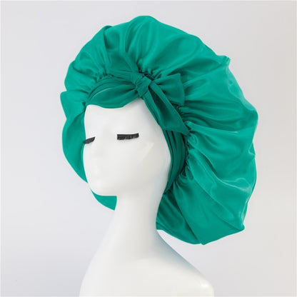 Bonnet en soie pour dormir, bonnet en satin, bonnet de nuit, écharpe pour cheveux bouclés avec lien à nouer