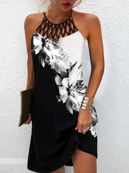 Robe imprimée tendance, décontractée, dos nu, vêtements d'été - LUXARAH