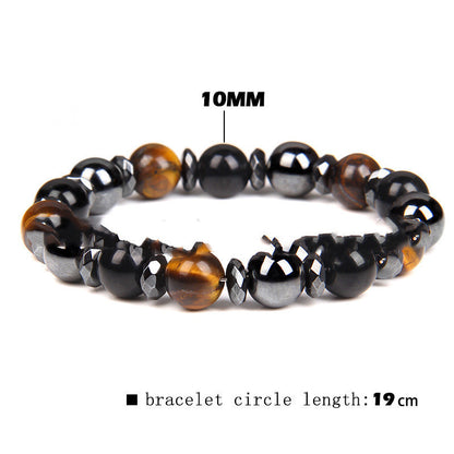 Bracelet en pierre naturelle œil de tigre pour femme, bracelet énergétique pour le yoga et le sport - LUXARAH