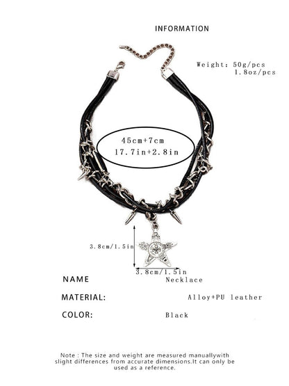 Collares colgantes y remaches Y2K, calaveras y estrellas, estilo punk gótico, tendencia... 