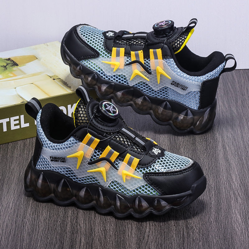 Chaussures de course respirantes à semelle souple pour garçons, idéales pour les loisirs et le sport, avec surface en maille creuse - LUXARAH