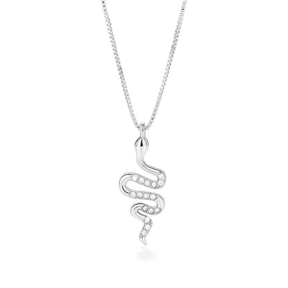 Collier pendentif serpent tendance pour femme avec zircone éblouissante, accessoire de fête élégant, cadeau délicat, bijoux animaux pour femmes, bijoux fantaisie