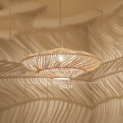 Lustre en rotin zen japonais artistique - LUXARAH