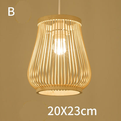Lustre en bambou pour restaurant chinois, hôtel, famille d'accueil, chambre à coucher, balcon, lanterne, lampe à riz - LUXARAH