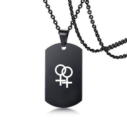 Collier en acier inoxydable avec inscription LGBT, symbole de la fierté gay, lesbienne et transgenre, pour hommes et femmes