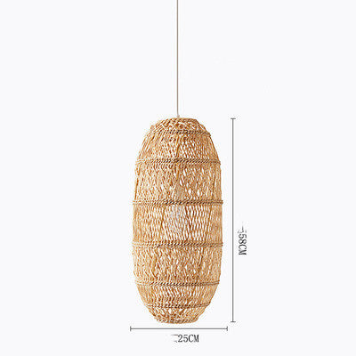 Lustre en rotin zen japonais artistique - LUXARAH