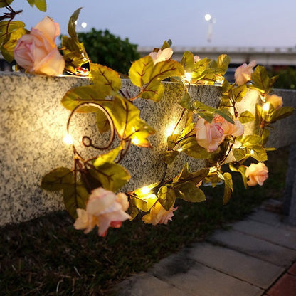 Guirlande lumineuse décorative en rotin pour cour extérieure - LUXARAH
