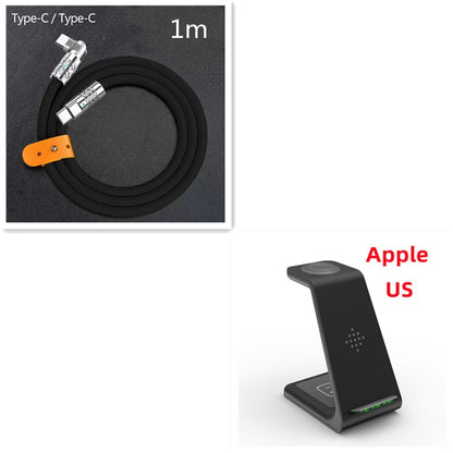 Station de charge rapide 3 en 1, support de chargeur sans fil, station de charge rapide sans fil pour support de téléphone