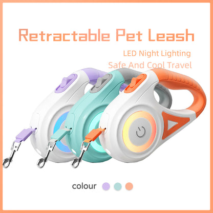 Laisse rétractable pour chien et collier Spotlight, corde de traction automatique pour chien et chat, pour petits et moyens chiens, produit pour animaux de compagnie - LUXARAH