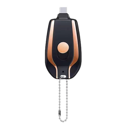 Mini chargeur d'urgence 1500 mAh avec porte-clés et batterie de secours ultra-compacte de type C, charge rapide