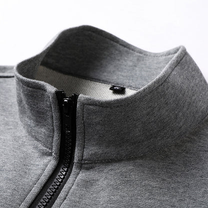 Veste zippée décontractée brodée en coton pour homme