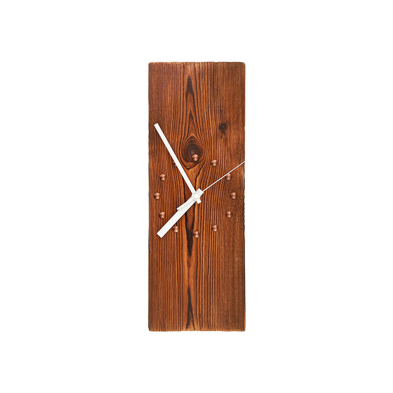 Horloge murale rectangulaire vintage en bois massif Art déco