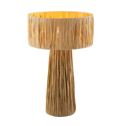 Lampe de chevet rétro en rotin tissé à la main pour chambre à coucher - LUXARAH