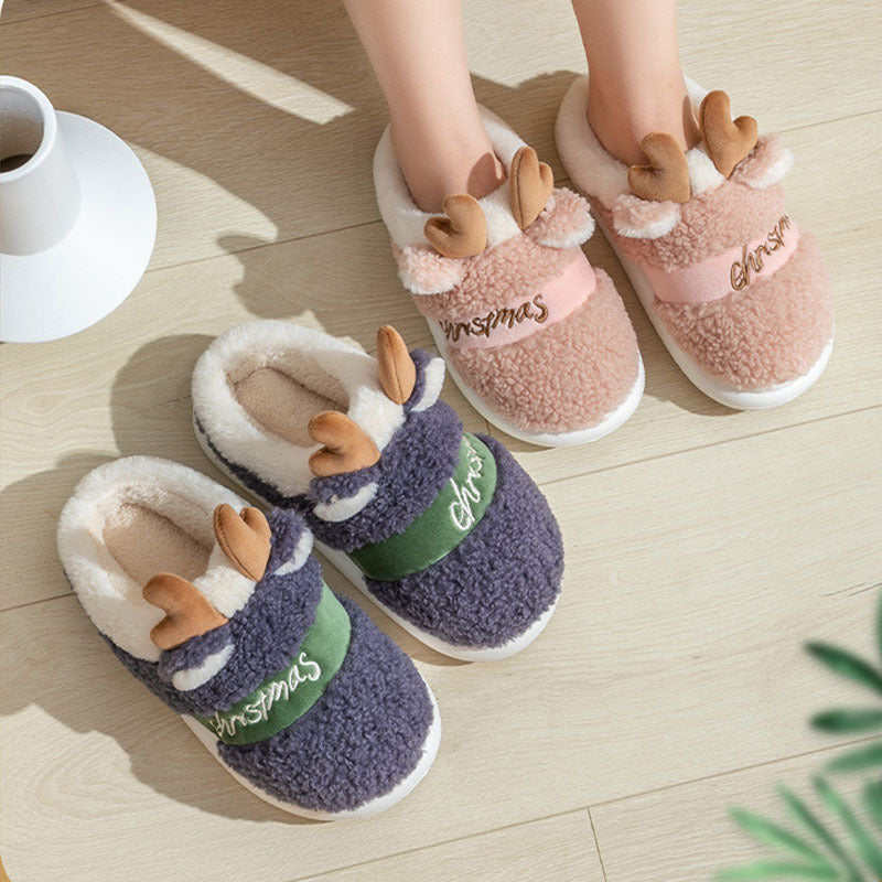 Chaussures de Noël, pantoufles d'hiver pour la maison, pantoufles de chambre douces et confortables - LUXARAH