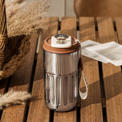Bouteille isotherme numérique intelligente, tasse à café portable, bouteille d'eau en acier inoxydable, tasse isotherme pour voiture, garde le froid, bouteilles sous vide 450 ml