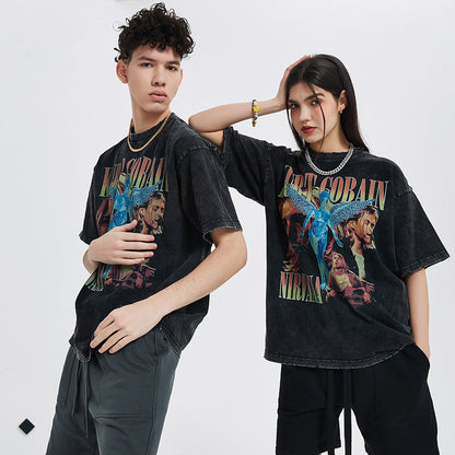 T-shirt d'été à imprimé vintage pour homme, surdimensionné - LUXARAH