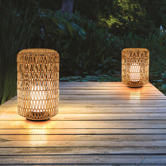 Lampadaire imperméable en rotin pour balcon et jardin de Villa - LUXARAH