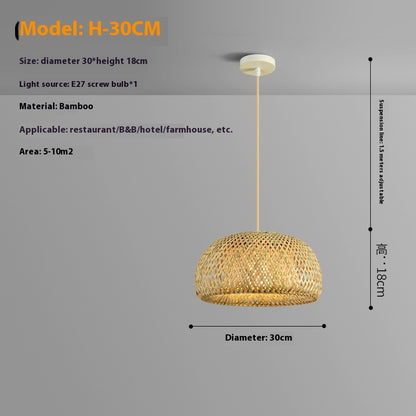Lustre en rotin et bambou, chambre design chez l'habitant zen - LUXARAH