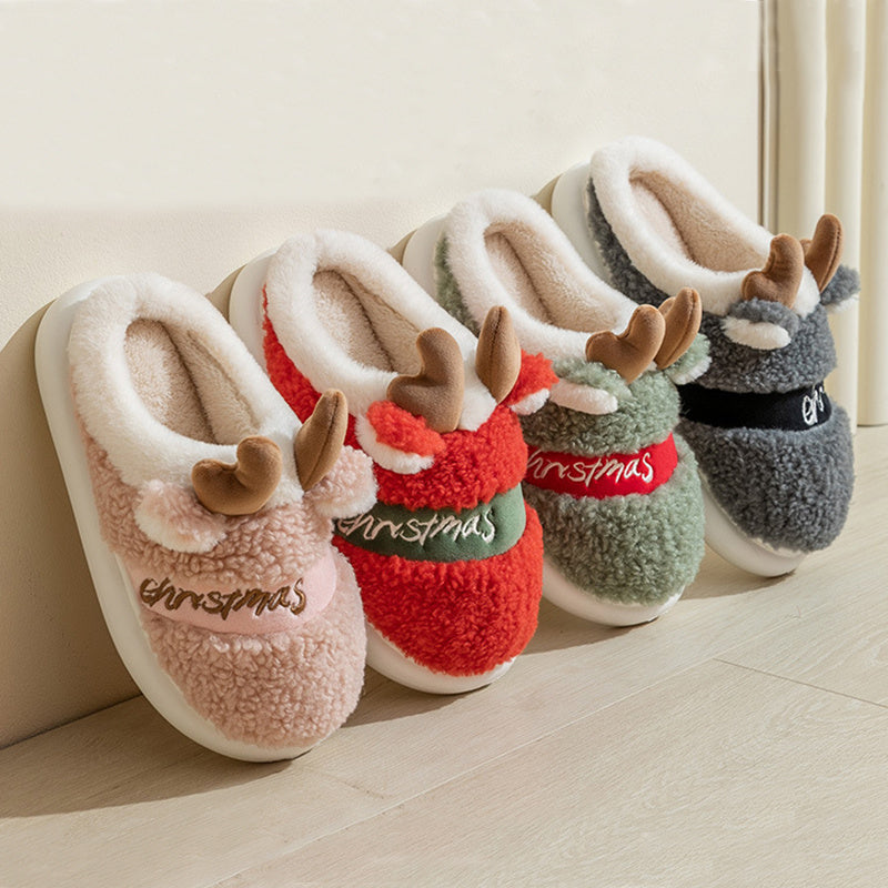 Chaussures de Noël, pantoufles d'hiver pour la maison, pantoufles de chambre douces et confortables - LUXARAH