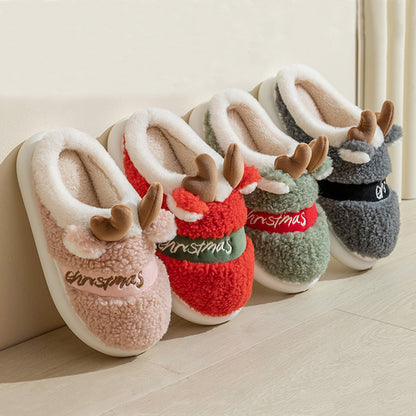 Chaussures de Noël, pantoufles d'hiver pour la maison, pantoufles de chambre douces et confortables - LUXARAH