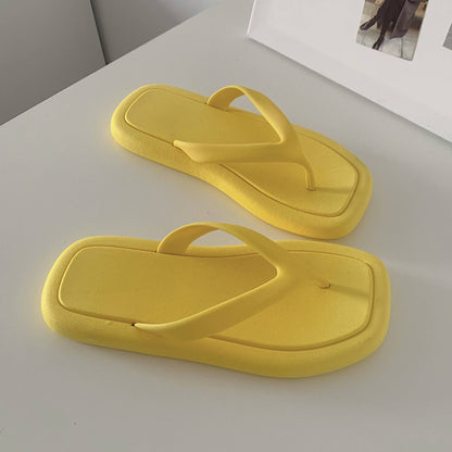 Tongs tendance de couleur unie pour femmes, tongs à semelle souple