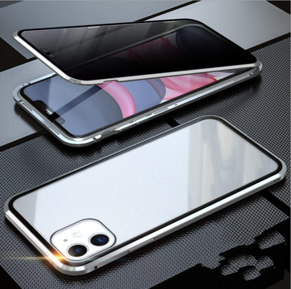 Étui magnétique double face en verre pour téléphone portable King, sans fonction anti-espion