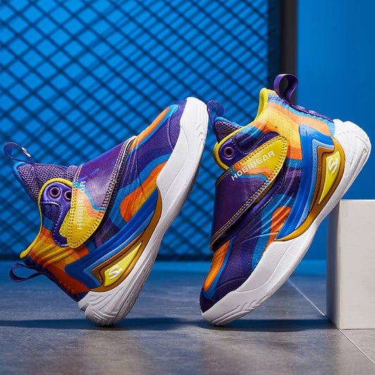 Chaussures de basket-ball légères et respirantes pour enfants, chaussures de course décontractées, en cuir - LUXARAH