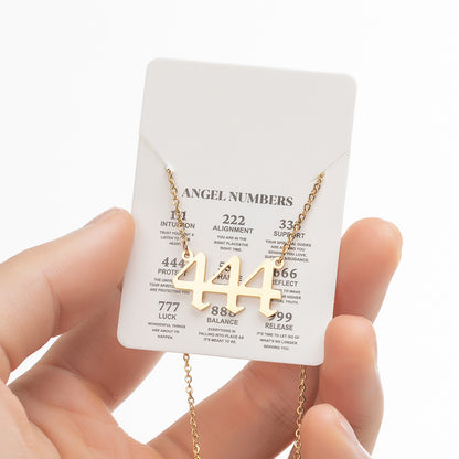 Collier pendentif numérique porte-bonheur pour femme, style ange, tendance, en acier inoxydable 000-999, style vintage