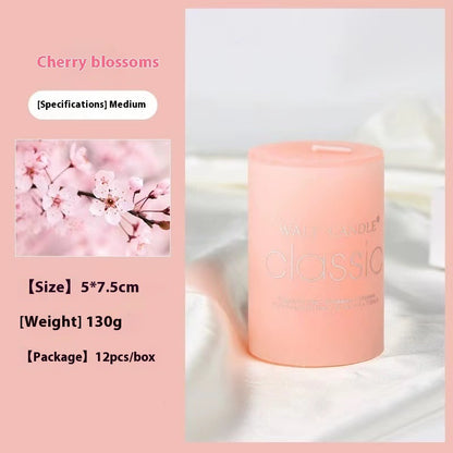 Bougie d'aromathérapie cylindrique colorée, bougie parfumée brillante, bougies sans fumée
