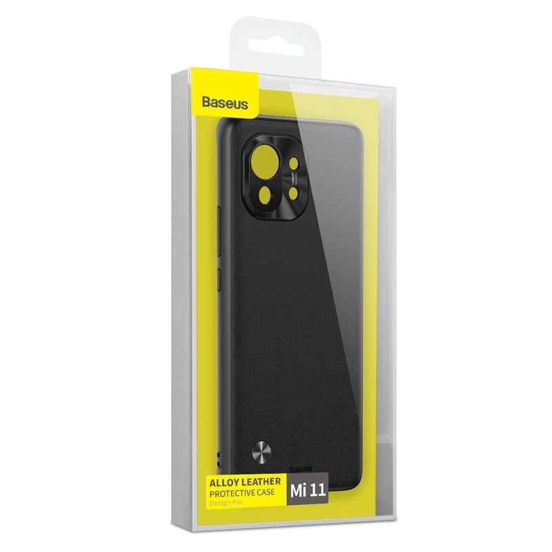 Étui en cuir uni et alliage pour Xiaomi 11