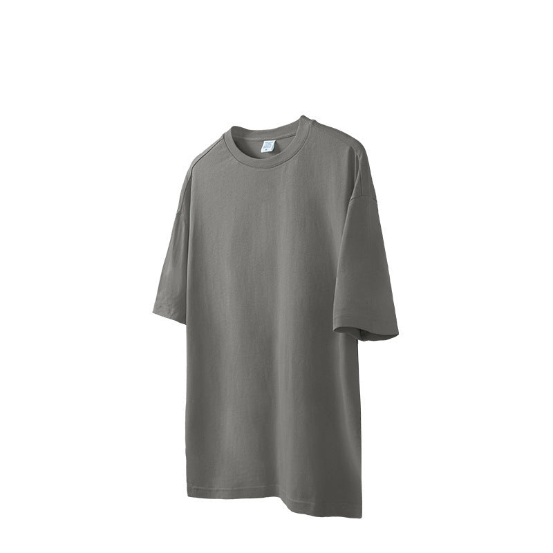 T-shirt oversize à manches courtes en pur coton uni - LUXARAH
