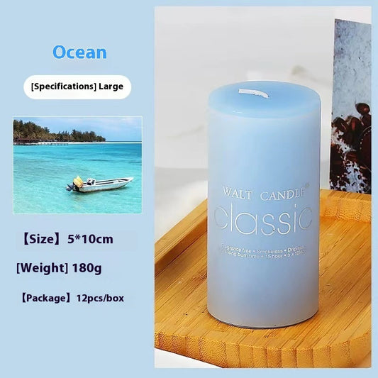 Bougie d'aromathérapie cylindrique colorée, bougie parfumée brillante, bougies sans fumée
