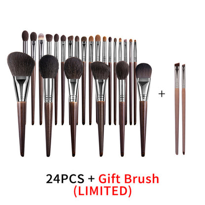 Ensemble de pinceaux de maquillage naturels, pinceau à paupières, chèvre - LUXARAH